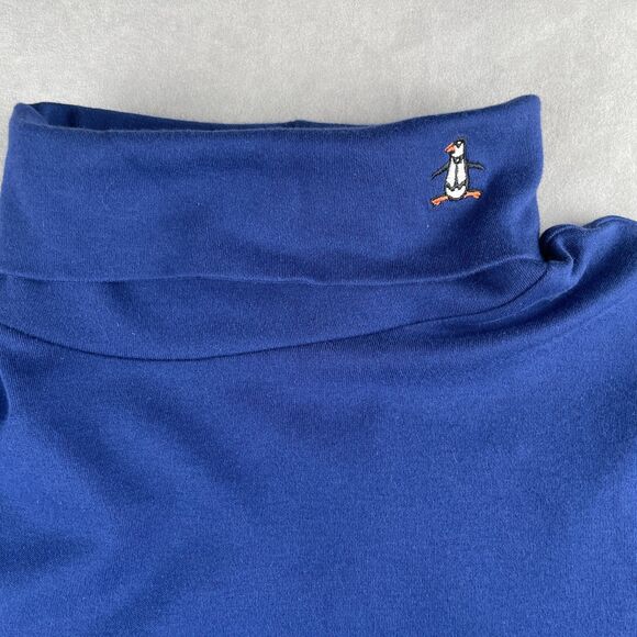 Original Penguin Munsingwear Turtleneck Shirt Men L Blue Long Sleeve Logo Preppy - Picture 2 of 8
